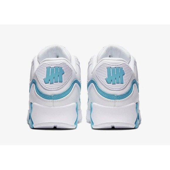 NEW Nike Air Max 90 x Undefeated Men\'s Size 9‎ White Blue Fury Shoes CJ7197-102
